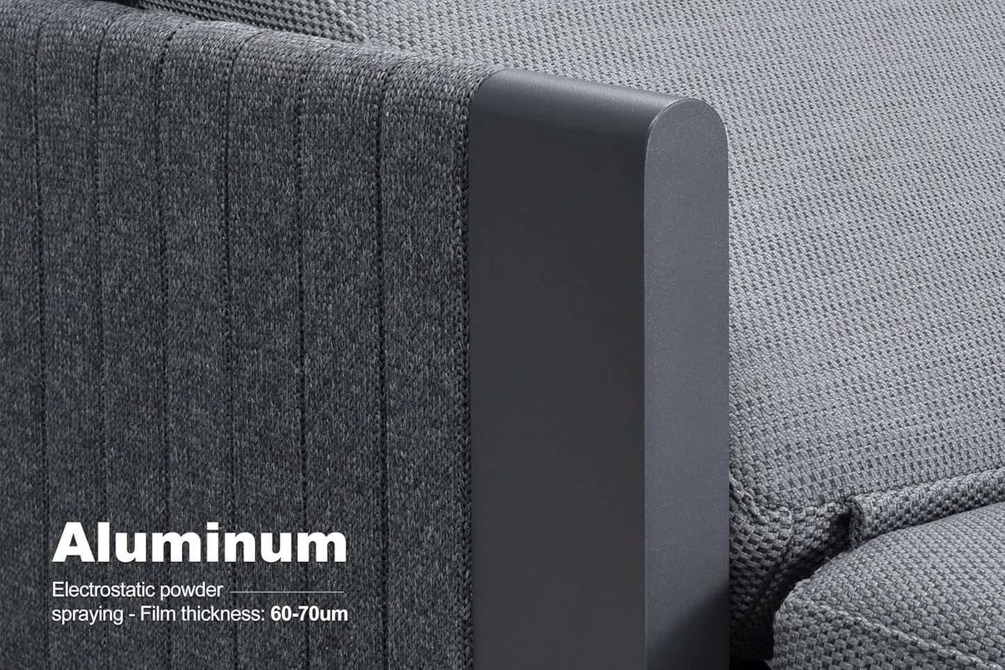 PURPLE LEAF Outdoor Chaise Lounge Chairs with Cushion Patio Aluminum Daybed Sun Chair Adjustable Sunbathing Tanning Reclining Set of 2 Moon Basalt