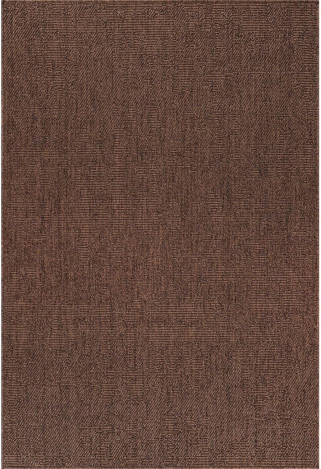 CAMILSON Easy Jute Rug 4x6, Indoor Outdoor Brown Color Fiber Area Rugs for Living Room Patio and Kitchen Rug, Solid Boho Woven Design, Easy-Cleaning, Washable Outside Carpet Alfombras (4 x 6)