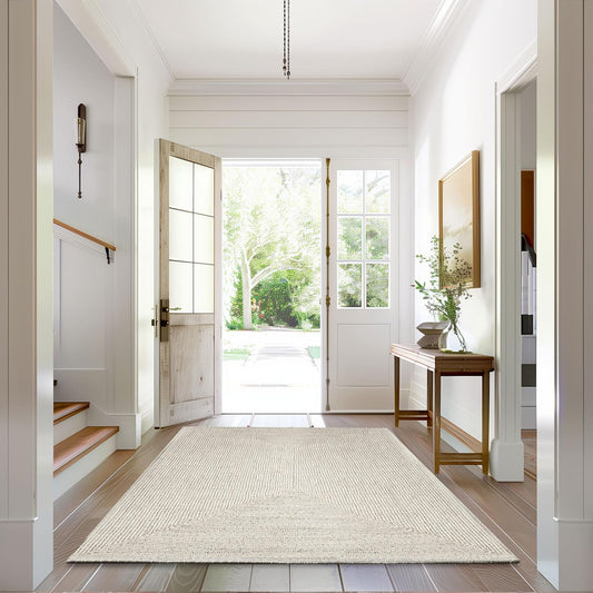 nuLOOM 2' x 10' Solid Hand Braided Indoor/Outdoor Area Rug, Pet-Friendly, High Traffic, Weather Resistant, for Patio, Balcony, Bedroom, Living, Dining Room, Wynn Ivory