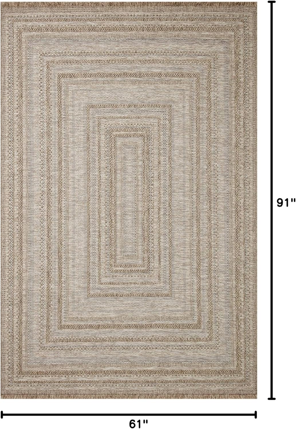 Loloi Dawn Collection Indoor/Outdoor DAW-01 Natural 5'-1" x 7'-7" Area Rug