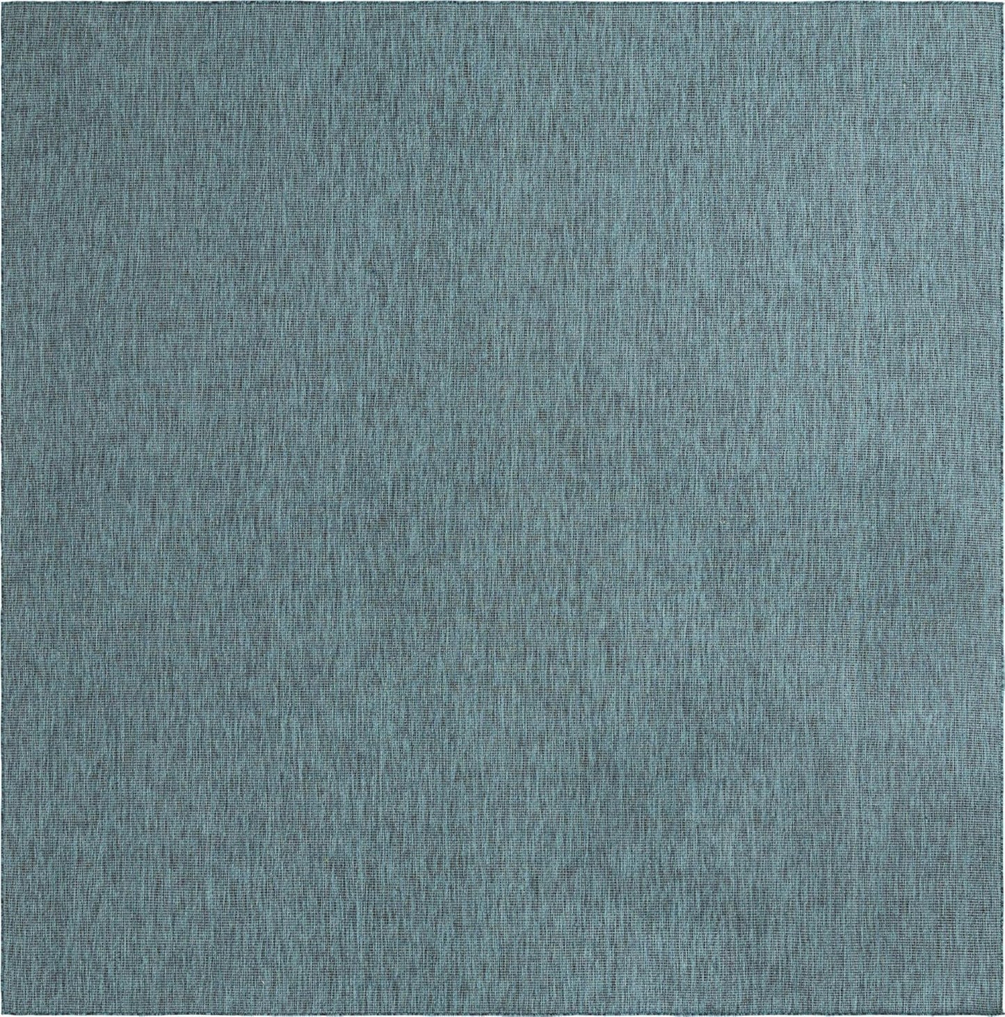 Unique Loom Collection Casual Transitional Solid Heathered Indoor/Outdoor Flatweave Area Rug (13' Square, Teal/Navy Blue)