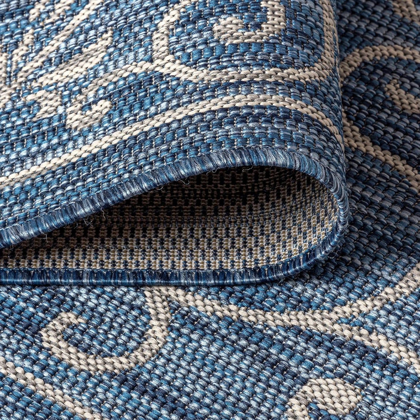 JONATHAN Y SMB106D-28 Charleston Vintage Filigree Textured Weave Indoor/Outdoor Navy/Gray 2 ft. x 8 ft. Runner Rug, Classic,Easy Cleaning,HighTraffic,LivingRoom,Backyard, Non Shedding