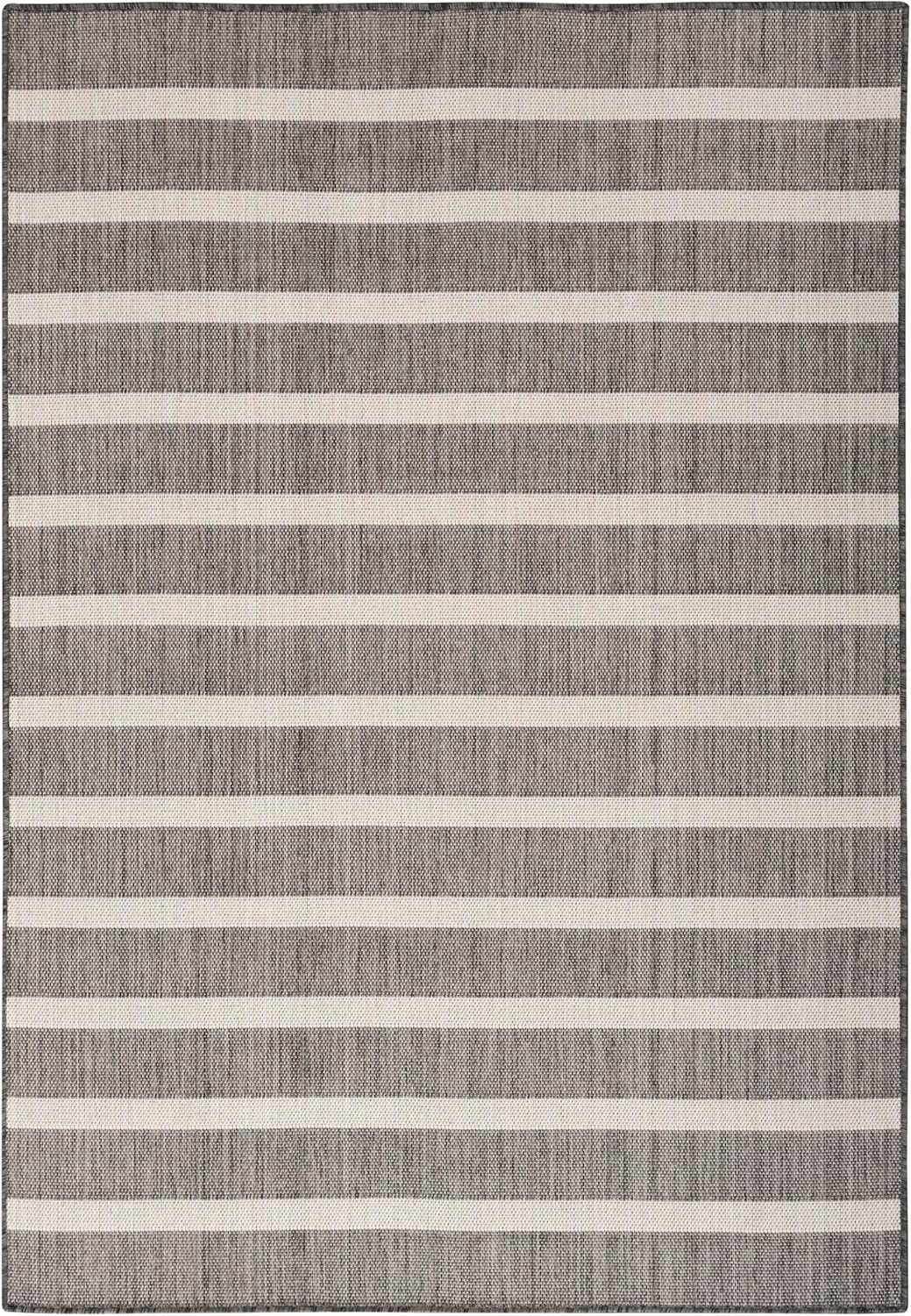 Nourison Home Positano 6' x 9' Fabric Charcoal Ivory Area Rug