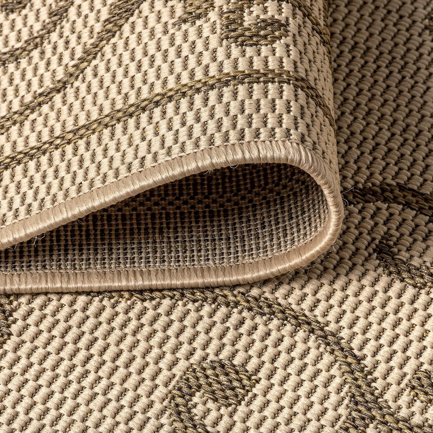 JONATHAN Y SMB106A-9SQ Charleston Vintage Filigree Textured Weave Beige/Brown 9' Square Indoor/Outdoor Area Rug, Pet Friendly, Non-Shedding, Stain Resistant, Easy-Cleaning for Backyard, Patio, Porch