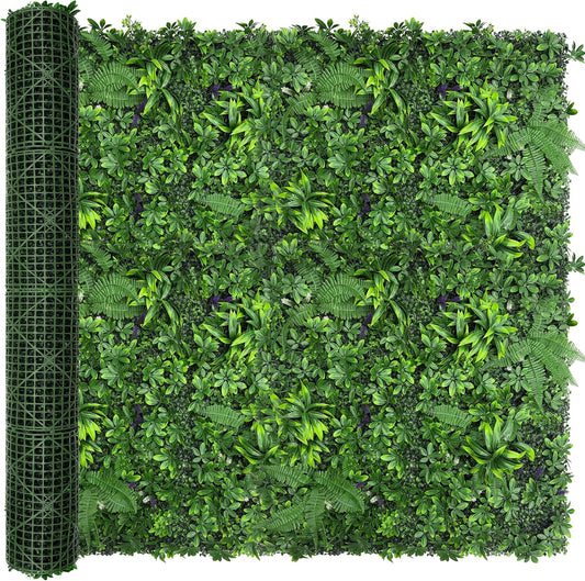 Artificial Green Boxwood Grass Wall Roll: 72"x128"(64 SQFT) UV Protected Ivy Privacy Hedge Fence Screen for Chain Link Fences Panel Indoor,Outdoor Patio Balcony & Garden